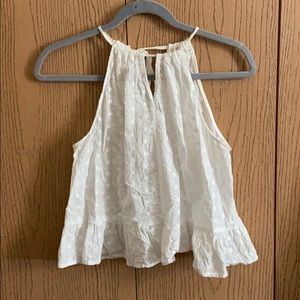 White eyelet tank top.